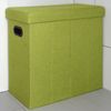 Faltbarer Wäschekorb 70L Wäschetruhe mit Deckel 50x25x49cm Leinen-Optik Grün Bild 5