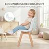 FurnitureR Kinderstuhl aus Kunststoff mit Holzbeinen – Stabiler Sitzstuhl für Kinderzimmer & Spielbereich, Ergonomische Sitzhöhe, Weiß 1PCS Bild 5