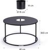Irvine Kaffeetisch mit Blumentopf 60x38,5 cm (ØxH) pulverbeschichteter Stahl Schwarz Bild 2