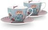 PiP Studio Tasse Flower Festival Tasse mit U. Light Blue 280ml Set2, Porzellan, Set/2 Cups & Saucers Flower Festival Light Blue 280ml Bild 1