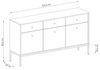Selsey Monne Sideboard Kommode 3-türig mit 3 Schubladen, Beige im Vintage Look Bild 3