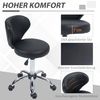 HOMCOM Rollsitz Rollhocker höhenverstellbar Salon Hocker mit Lehne (Arbeitshocker, 1 St, Drehhocker), für Büro, Wohnzimmer, Kunstleder, 45 x 54 x 73-88 cm, Schwarz Bild 5