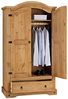 Kleiderschrank Salsa Garderobenschrank Mexiko Möbel Kiefer massiv, gebeizt/gewachst, 2 Türen und 1 Schublade Bild 5