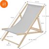 ECD Germany 4er Set Liegestuhl klappbar, Hellgrau, Holz, verstellbare Rückenlehne, 3 Positionen, bis 120kg, Sonnenliege Gartenliege Strandliege Strandstuhl Holzklappstuhl, für Garten, Balkon & Strand Bild 3