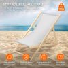 ECD Germany 4er Set Liegestuhl klappbar, Hellgrau, Holz, verstellbare Rückenlehne, 3 Positionen, bis 120kg, Sonnenliege Gartenliege Strandliege Strandstuhl Holzklappstuhl, für Garten, Balkon & Strand Bild 4