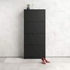 Schuhschrank mit vier Türen mit doppelter Tiefe, Farbe Schwarz, 70,3 x 162 x 24,05 cm Bild 2