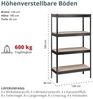 Schulte Schwerlast- Steckregal Blackline 1800x1200x400mm mit 4 Böden aus Holz 150kg Fachlast Bild 2