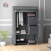 HOMCOM Stoffschrank, Faltschrank mit Schubladen, Kleiderschrank mit Kleiderstange, Reißverschluss, Garderobe für Schlafzimmer, Vliesstoff, Dunkelgrau, 102 x 42,5 x 162,5 cm Bild 2