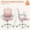 DUMOS Bürostuhl Ergonomisch, Schreibtischstuhl mit Lendenwirbelstütze, Drehstuhl mit Armlehne, Computerstuhl, Höhenverstellbarer Office Chair, Bürostühle Geeignet für Büro und Schlafzimmer (Rosa) Bild 2