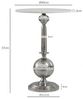Beistelltisch Rund 40x40cm Silber mit massiver Marmorplatte Weiß - Design Anstelltisch Metall Naturstein - Loungetisch Couchtisch Art Déco - Sofatisch Wohnzimmertisch Handmade Bild 3