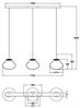 Fabas Luce 3774-48-126 LED Pendelleuchte Deva 3-flammig in Linie Grau Transparent Bild 2