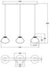 Fabas Luce 3774-48-126 LED Pendelleuchte Deva 3-flammig in Linie Grau Transparent Bild 3