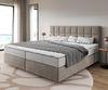 Boxspringbett Dream-Fine Mikrofaser Beige 200x200 cm mit Taschenfederkernmatratze und Topper Visco Bild 2