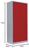 Stahl-Aktenschrank Metallschrank abschließbar Büroschrank Stahlschrank 195 x 92,5 x 50 cm Lichtgrau/Rot 530354 Bild 2