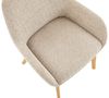 Vente-unique - 6er-Set Stühle mit Armlehnen - Bouclé-Stoff & Kautschukholz - Taupe & helles Naturholz - VALENYO Bild 5