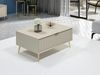 Modern Coffee Table, Sandstone Color, 90 x 60 x 40 cm | 100% Melamine Coated Particle Board, 18 mm Thick | Stylish Geometric Design for Contemporary Living Spaces Bild 4