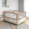 vidaXL Kleinkind Bettschutzgitter Bettgitter Kinderbettgitter Babybettgitter Gitter Kinderbett Babybett Rausfallschutz Taupe 180x25 cm Stoff Bild 2