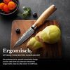 ZAYIKO Damastmesser "OLIVE Officemesser" - 9cm Klinge - Griff: Olivenholz - VG-10 Stahlkern Bild 4
