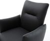 Drehstuhl Jova-Flex mit Armlehnen Echt-Leder Schwarz Kreuzgestell breit Edelstahl 360° drehbar Wippfunktion Taschenfederkern Bild 5