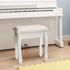 Mondeer Hocker Schminktisch, Schminkhocker, Sitzhocker Gepolstert, Rosenmuster Klavierhocker MDF Holz für Ankleidezimmer Schlafzimmer Eingang Flure, Weiß Bild 2