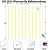 Montegoni Lichterkette 3x3M 300 LED Lichterkette, USB betrieben, Fernbedienung, 8 Modi mit warmweißem Licht und IP65 wasserdicht Bild 4