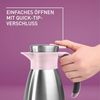 Emsa Isolierkanne Soft Grip, 1 l, (1-St), Quick Tip Verschluss, rutschfester Halt, 12 h heiß, 24 h kalt Bild 4