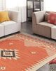 Kelim Teppich Baumwolle orange 200 x 300 cm geometrisches Muster Kurzflor GAVAR Bild 2