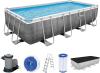 Power Steel™ Frame Pool, Grau, 549 x 274 x 122 cm