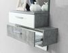 FORTE SKIVE Kompaktgarderobe mit Spiegel und 2 Schubladen, Holzwerkstoff, Betonoptik Kombiniert mit Weiß, 75,4 x 157 x 25,6 cm Bild 5
