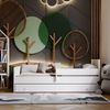 Dmora - Kinderbett Slupsk, Kinderbett für Schlafzimmer, Einzelbett mit Kommoden, Struktur mit ausziehbarem Bett, 77x144 h56 cm, Weiß Bild 4