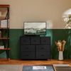DUMOS Kommode für Schlafzimmer mit 7 Stoffschubladen, hohe Kommode Organizer für Kleidung, Schrank Kinderzimmer, Aufbewahrungsturm mit Schrank, Metallrahmen, Holzplatte, leichte Kinderzimmermöbel Bild 2