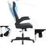 Songmics Bürostuhl, Stuhl mit Netzbespannung, höhenverstellbar, mit Kopfstütze und Armlehne, um 360° drehbar, mit Wippfunktion, bis 130 kg belastbar, ergonomisch, schwarz-blau-dunkelgrau OBN086B01 Bild 5