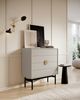 Selsey Kommode Aufbewahrungsschrank 4 Schubladen Schrank Schubladenschrank Push to Open 85,5 cm Stoon Graubeige Bild 4