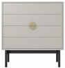 Selsey Kommode Aufbewahrungsschrank 4 Schubladen Schrank Schubladenschrank Push to Open 85,5 cm Stoon Graubeige Bild 5