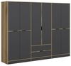 Dmora Großer Schrank Alrai 277x208h cm Schwarz, 5 Böden Bild 3