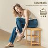 HOMCOM Schuhbank mit 2 Ablagen und Sitzfläche (Schuhregal aus Bambus, 1-St, Sitzbank), für Flur, Eingangsbereich, 50 x 28 x 45 cm, Natur Bild 5