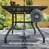 Outsunny Gartentisch mit Schirmloch, Latten-Design (wetterfest Balkontisch, 1-St, rechteckig Beistelltisch), 152 x 90 cm, für Garten, Balkon, Schwarz Bild 5