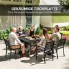 Outsunny Gartentisch mit Schirmloch, Latten-Design (wetterfest Balkontisch, 1-St, rechteckig Beistelltisch), 152 x 90 cm, für Garten, Balkon, Schwarz Bild 4