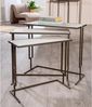 Casablanca 3er Set Beistelltisch Beirut - Metall - anthrazitfarben - matt - marmoriertes Muster - rechteckig - Höhe 60cm x Breite 65cm Bild 2