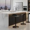 Baroni Home 2er Set Barhocker mit Verstellbarer Höhe, Barstuhl mit kratzfester Boden und Fußablage, Tresenhocker für Küche, Restaurant und Bar, 41 x 40 x 64-86 cm, 2 Stück, Schwarz Bild 2