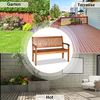 Balkonbank Holz, Holzbank wetterfest, Sitzbank für 2-3 Sitzer, Gartenbank aus Eukalyptus bis 320 kg belastbar, Parkbank für Terrasse, Balkon, Garten, 126 x 63 x 91 cm, Natur Bild 4
