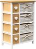 Rebecca Mobili Mehrzweckschrank aus Hoz Weidenkörbe, Badkommode Vintage, mit 8 Schubladen, Weiß, Griff Herzform – Maße: 71x51 x P 30 cm (HxLxB) - Art. RE4356 Bild 4