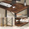Sweetcrispy Schreibtisch, Kleiner Tisch 80 x 50 x 75.4 cm (31in), Computertisch Metallgestell‌, Bürotisch für Arbeitszimmer, Schlafzimmer, Wohnzimmer, Study Table Desk, Braun Bild 4