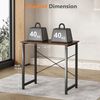Sweetcrispy Schreibtisch, Kleiner Tisch 80 x 50 x 75.4 cm (31in), Computertisch Metallgestell‌, Bürotisch für Arbeitszimmer, Schlafzimmer, Wohnzimmer, Study Table Desk, Braun Bild 3