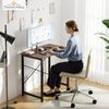 Sweetcrispy Schreibtisch, Kleiner Tisch 80 x 50 x 75.4 cm (31in), Computertisch Metallgestell‌, Bürotisch für Arbeitszimmer, Schlafzimmer, Wohnzimmer, Study Table Desk, Braun Bild 2