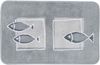 Spirella Badteppich Badvorleger Duschvorleger "Andros" Hochflor waschbar, rutschfest Badematte 55x65 cm – Grau Bild 3