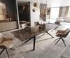 Esstisch Edge 300x100 Keramik Emperador Extra Lucidato Dunkelbraun Zenthara kantig Metall Schwarz Bild 4