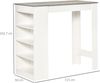 HOMCOM Bartisch Küchentisch mit 4 Ablagen Bistrotisch Tischplatte mit Zementoptik Tresentisch Stehtisch für Restaurant Küche Wohnzimmer Weiß+Grau 115 x 50 x 102,7 cm Bild 3