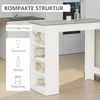HOMCOM Bartisch Küchentisch mit 4 Ablagen Bistrotisch Tischplatte mit Zementoptik Tresentisch Stehtisch für Restaurant Küche Wohnzimmer Weiß+Grau 115 x 50 x 102,7 cm Bild 4