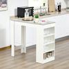 HOMCOM Bartisch Küchentisch mit 4 Ablagen Bistrotisch Tischplatte mit Zementoptik Tresentisch Stehtisch für Restaurant Küche Wohnzimmer Weiß+Grau 115 x 50 x 102,7 cm Bild 2